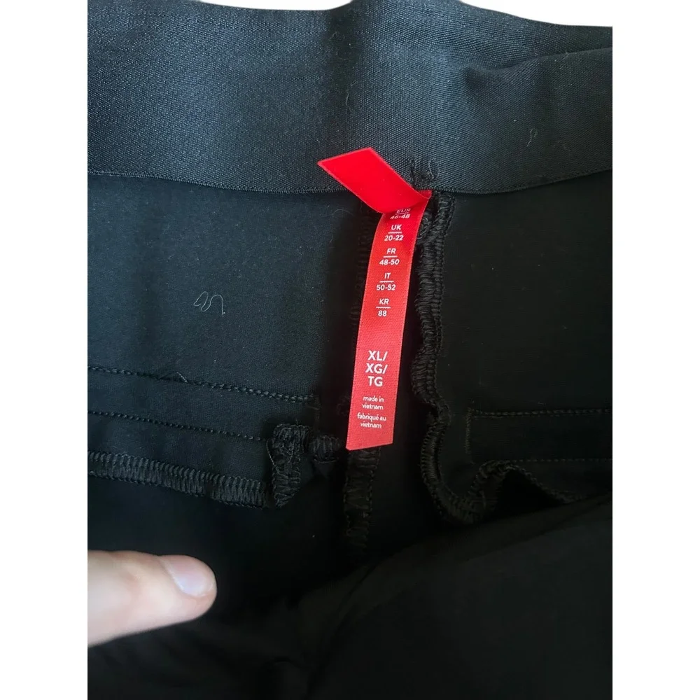 Spanx The Perfect Piped Skinny Ankle Pant Side Stripe‎ Black White Womens XL